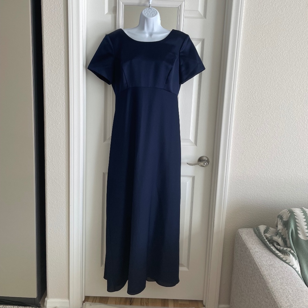 Nu Mode Size 12 Late 90's Long Navy Blue Dress Worn Once.